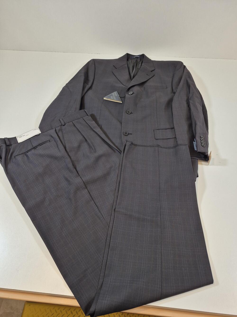 VTG Due Per Due Suit Mens 42 Gray Wool Super 100s 2 Piece 35x36 Classic Italy